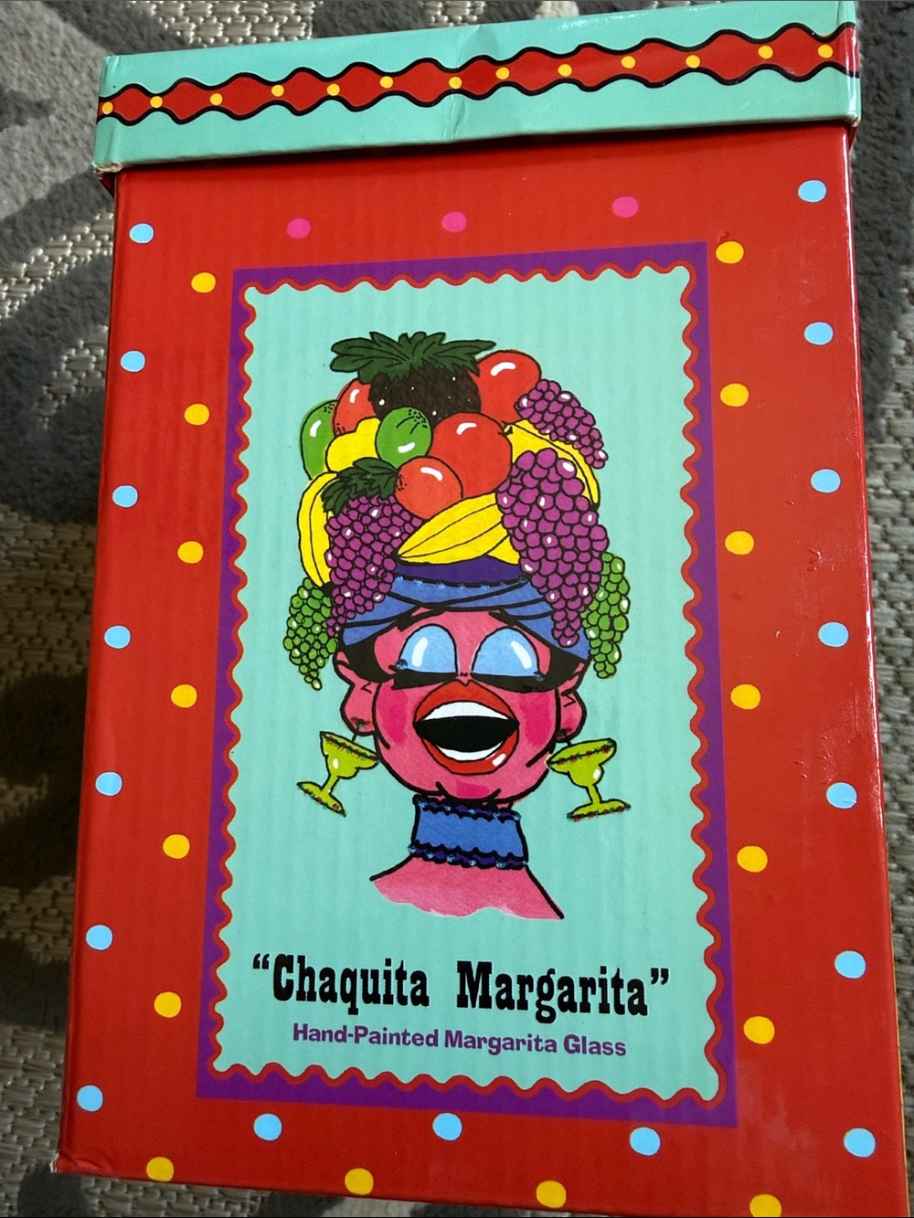 Chaquita Margarita Hand-Painted Margarita Glass - Red